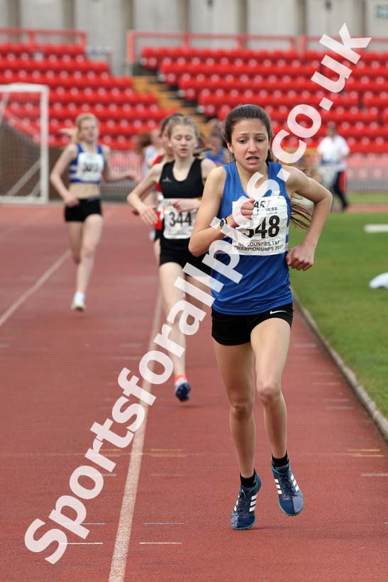 Girls under-15s 800 metres, North Eastern Champs, Gateshead Stadium. Photo: David T. Hewitson/Sports for All Pics